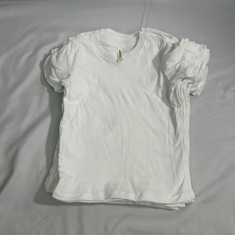 Royal Apparel Organic Cotton T-Shirt Kids‎ Size 8 White Bulk Lot 19 Basic Tee